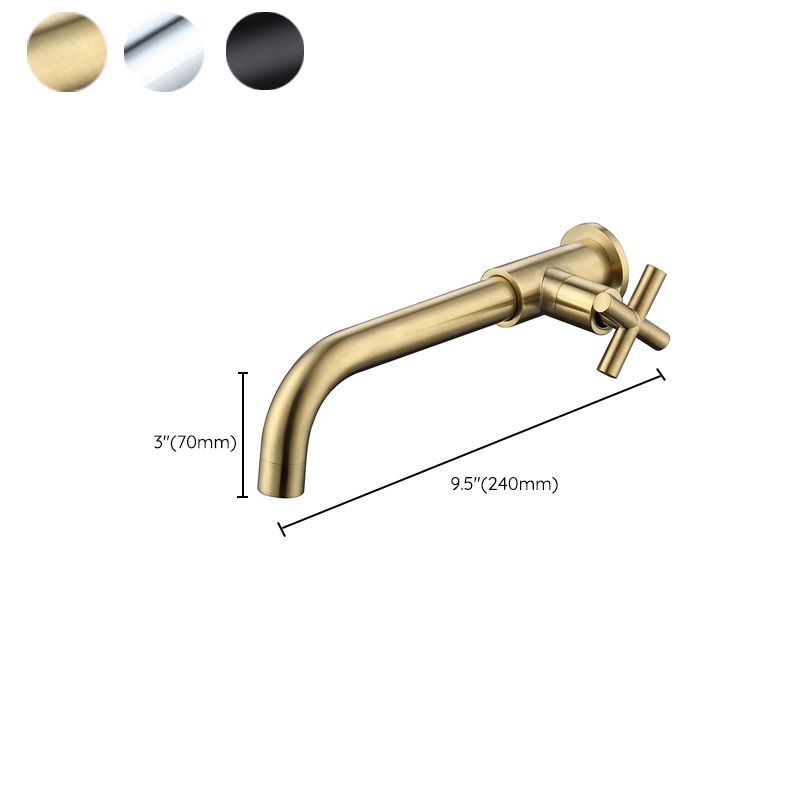 Wall Mounted Faucet Single Cross Handle Sink Faucet for Bathroom