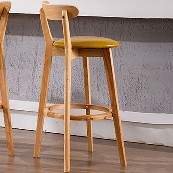 Scandinavian Wood Stool Wood Rectangle Seat Counter Stool in Matte Finish