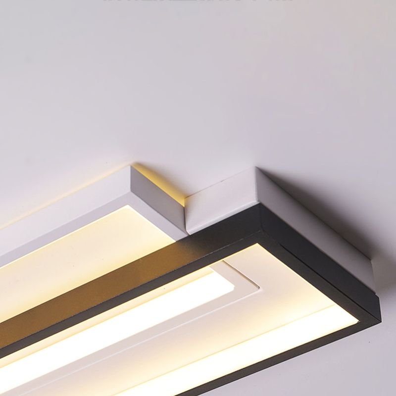 Rectangle Wall Lights Modern Style Metal 2 Light Wall Mount Lights