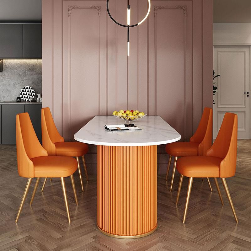 Scandinavian 1/2/5 Rectangle White Dining Table Set for Kitchen