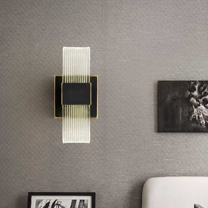 Metal Square Sconce Light Modernism LED Black Wall Mounted Lighting for Living Room