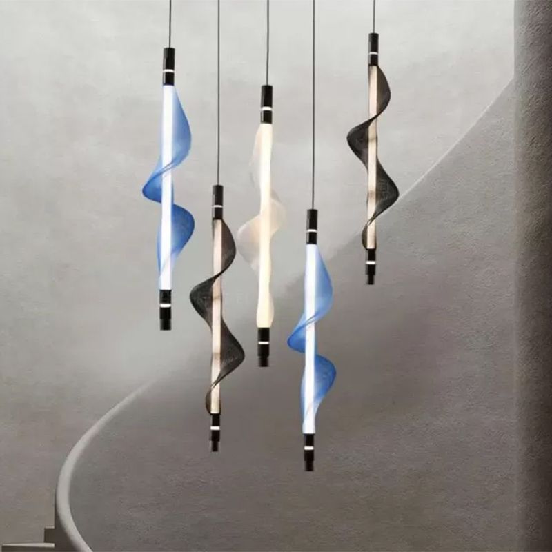 Acrylique linéaire éclairage suspendu moderne style 1 tête suspendue à la tête pour chambre à coucher