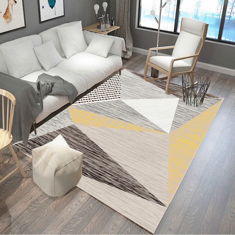 Classic Indoor Rug Geometric Modern Patchwork Area Rug Washable Polyester Carpet for Living Room
