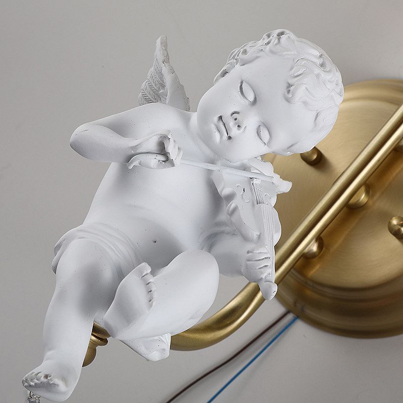 Bell Clear Glass Sconce Light Fixture Modern 1 Light Indoor Wall Mounted Lamp in Gold with Resin Angle Deco