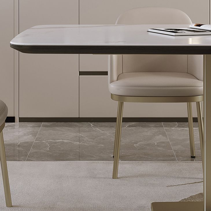 Nordic Glam Sintered Stone Rectangle Table Set 1/4/5/7 Pieces Dining Set for Home