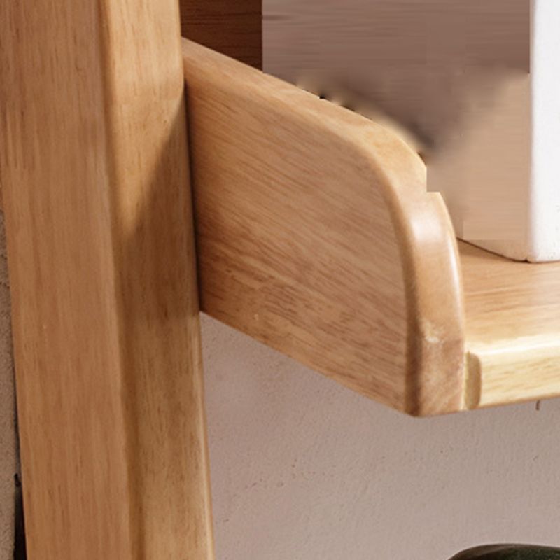 Ladder Wooden Bookcase Contemporary Open Back Bookshelf with Shelves