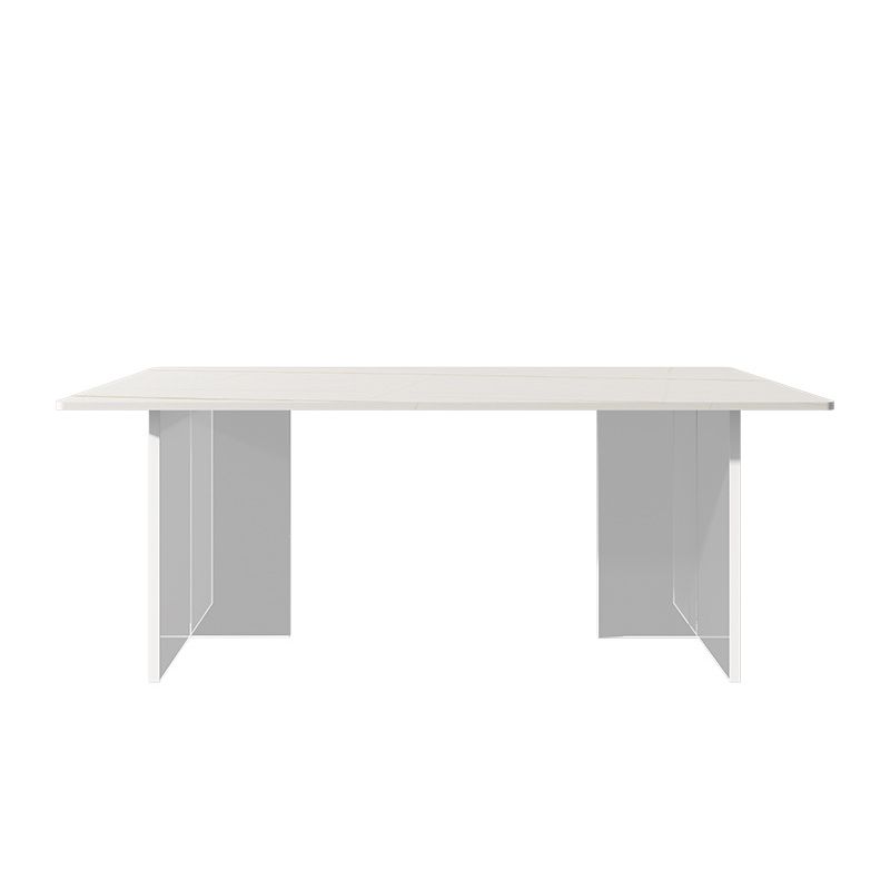 Rectangle Dinning Table with White Stone Modern Dining Table