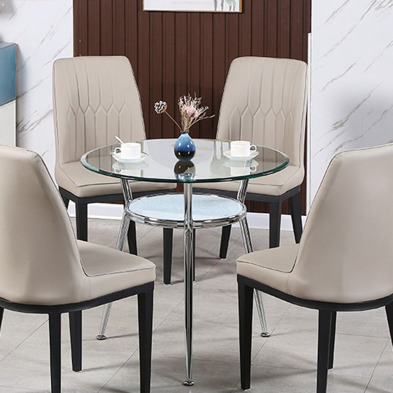 Tavolo da pranzo a base di treppiedi semplice tavolo da pranzo in vetro per casa da cucina