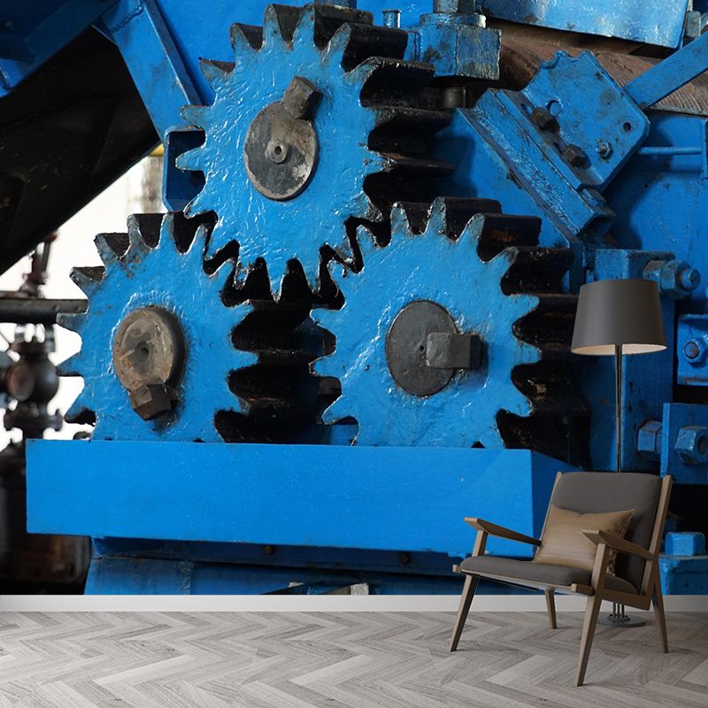 Engine Photography Style Building Mural Mildew Resistant for Wall Decor