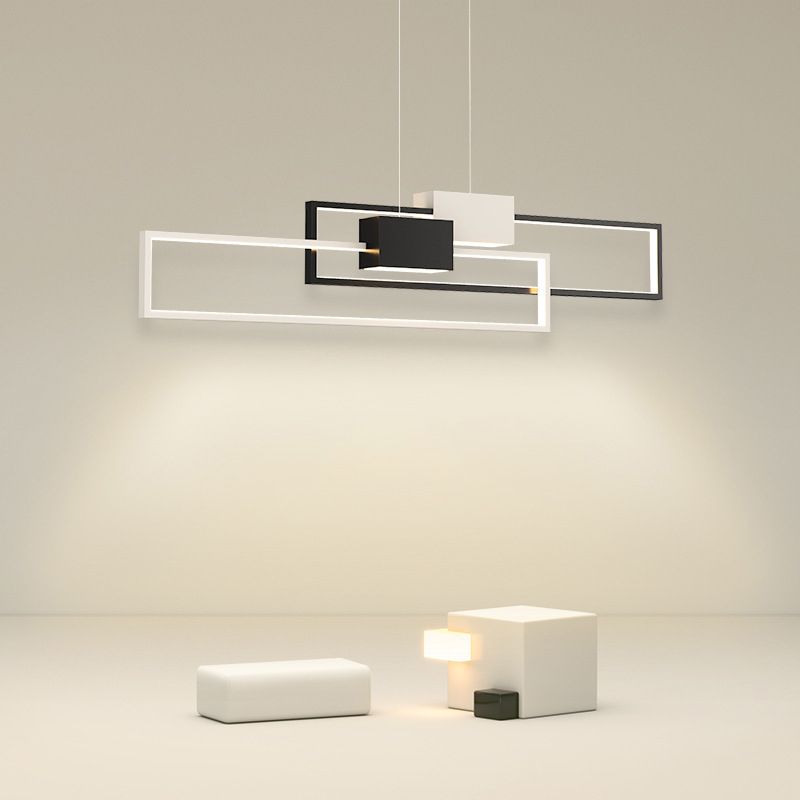 Zeitgenössischer Stil Rechteckform Island Lichter Metal 4 Licht Island Leuchten