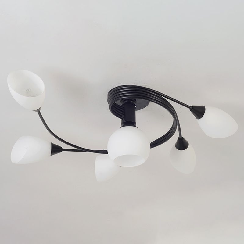 Glass Geometric Flush Mount Lights Contemporary Style Multi Lights Flush Ceiling Light