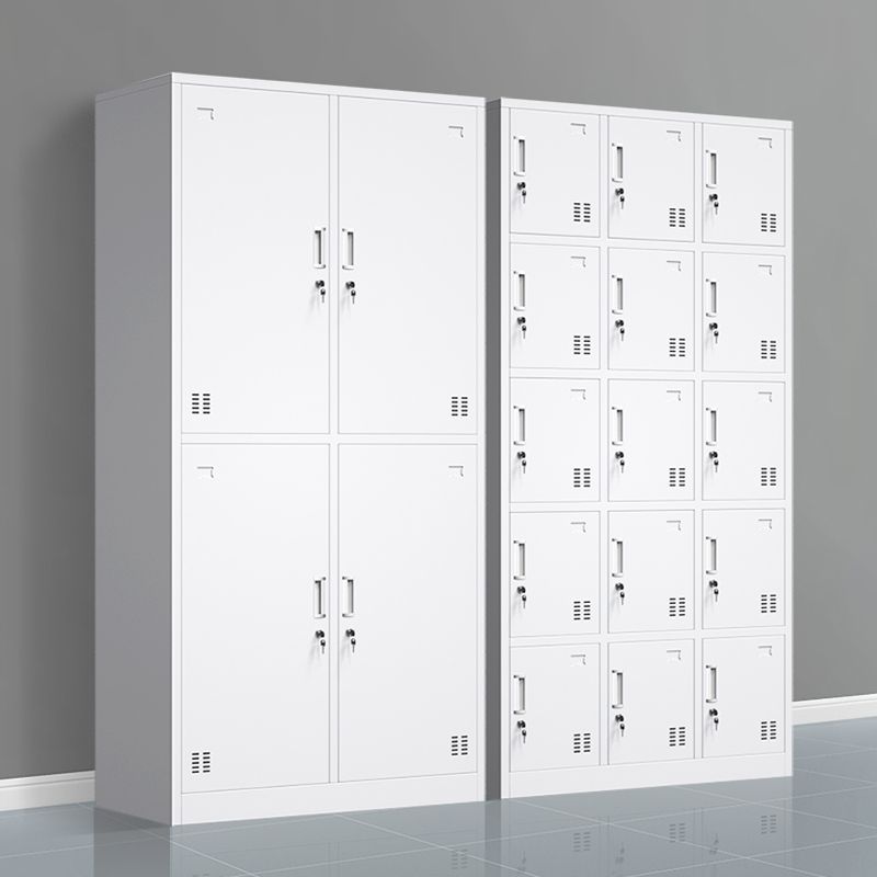 Contemporary Style Wardrobe Armoire Grey Steel Wardrobe Cabinet