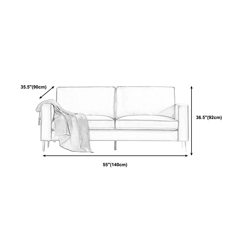Cushions Faux Leather Square Arm Sofa with Stain Resistant and Waterproof