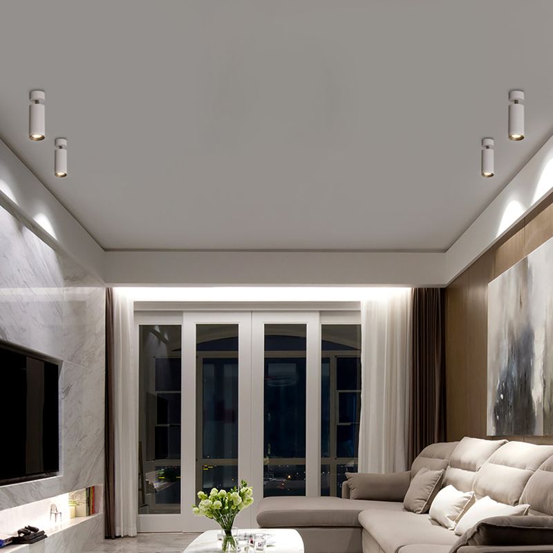 Cylinder Ceiling Light Fixture Contemporary LED Flush Mount for Living Room