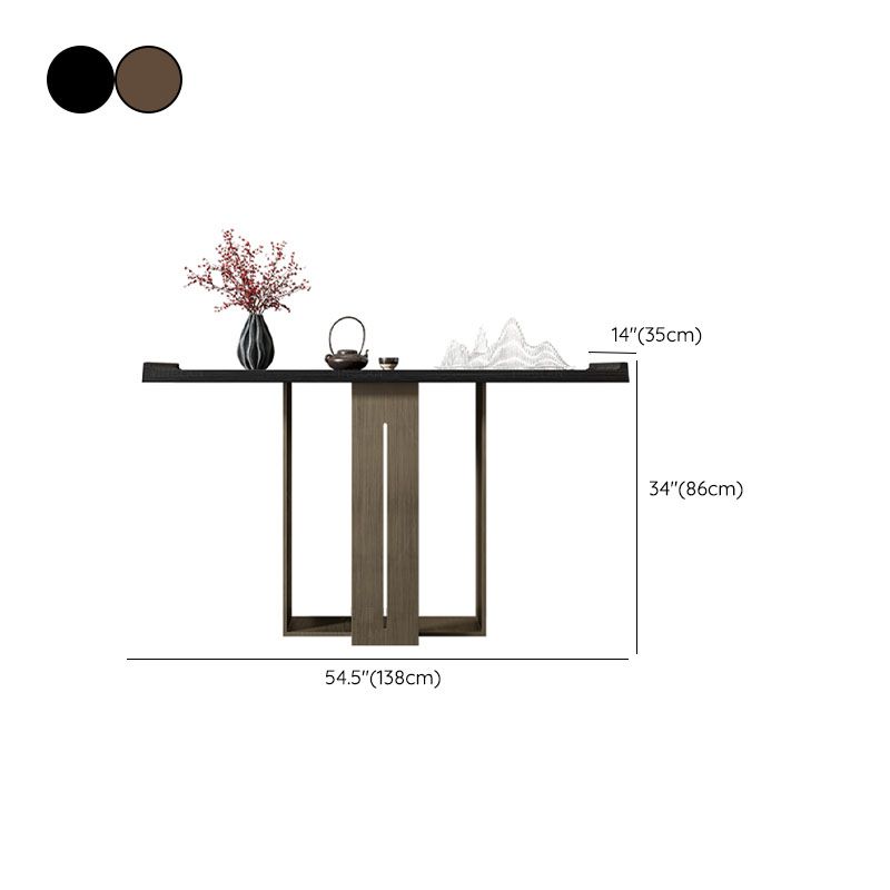 Rectangle Modern Console Table Brown/Black Wood Console Sofa Table