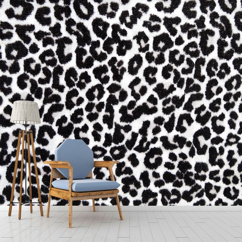 Pastel Color Leopard Print Mural Wallpaper Modern Stain-Proof Wall Decor for Rest Room