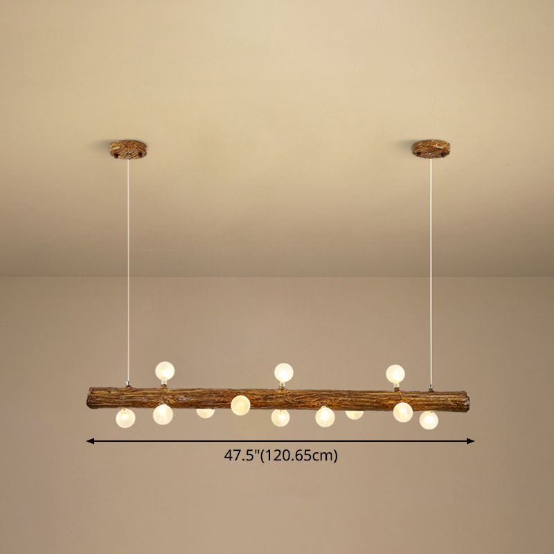 Inselanhänger moderne lineare Metallhängelampe in Braun