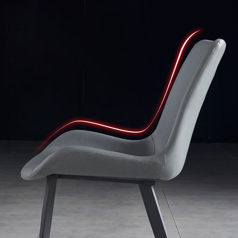 Minimalistische stijl lederen eetkamerstoelen stevige achterstoel stoel voor thuisgebruik
