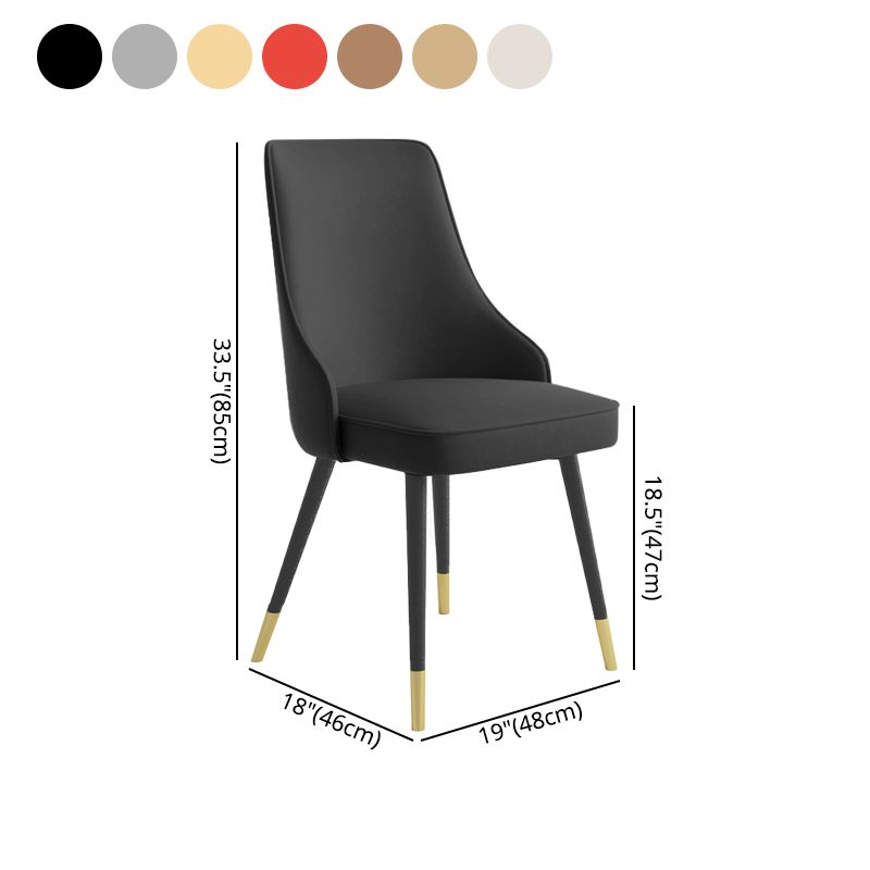 El comedor de metal Glam preside la silla sin brazos de Parsons de comedor de cuero sintético para uso en restaurantes