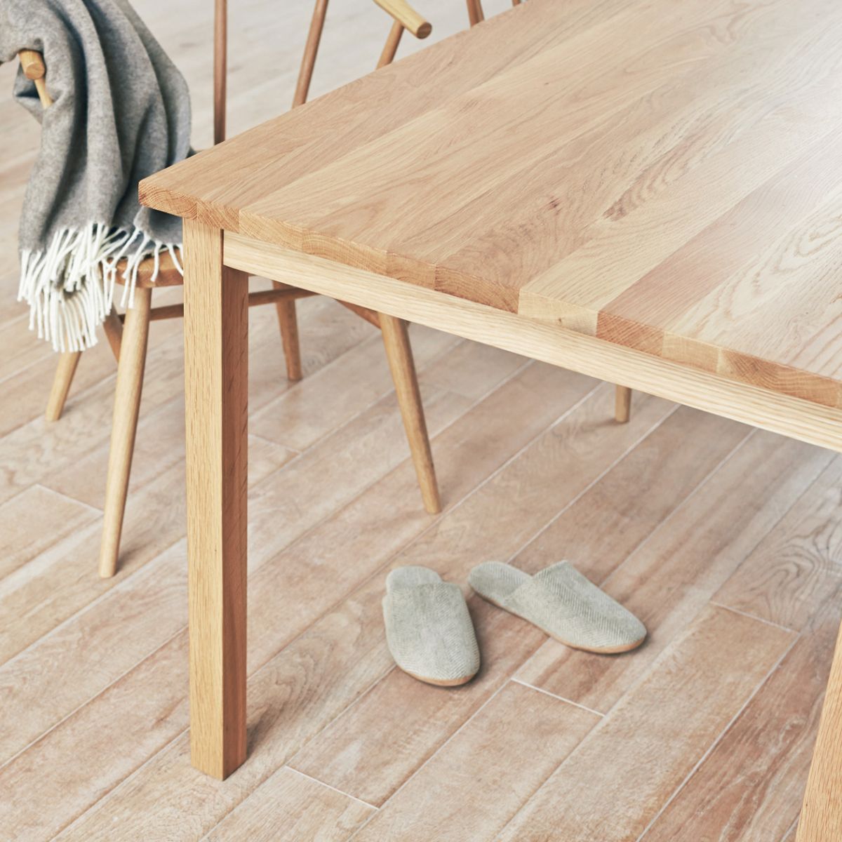 Eenvoud huis vaste houten eettafel rechthoekige tafel met ashout 4 poten basis