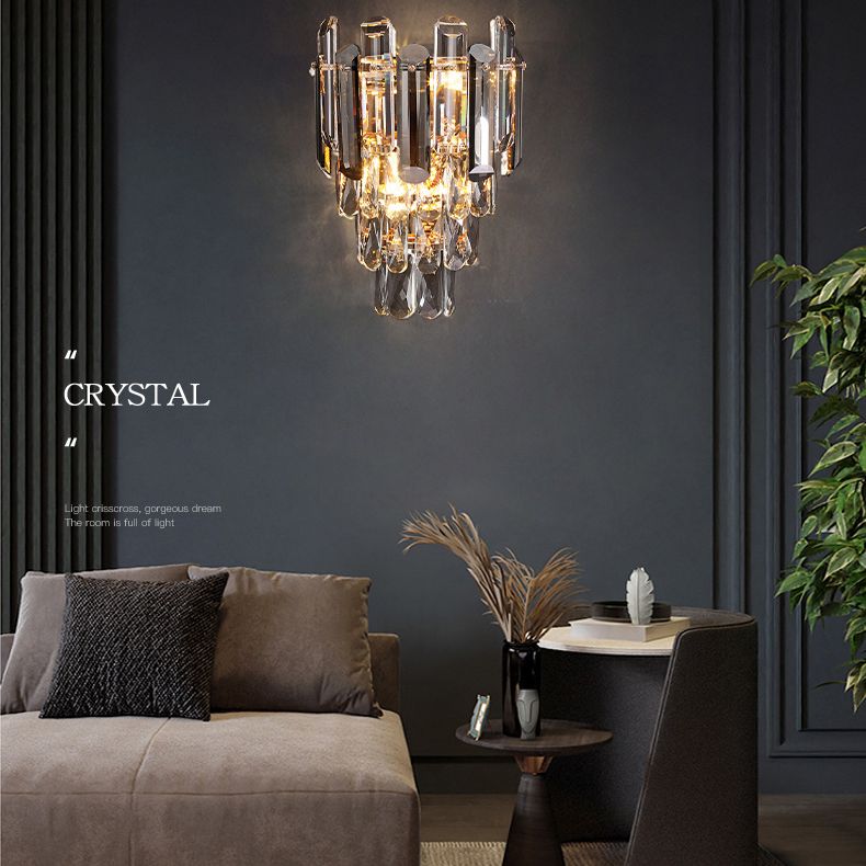 2 luces Luz de montaje de pared Luz de luz Postmoderno Estilo de hierro forjado Luz de pared de pared para sala de estar