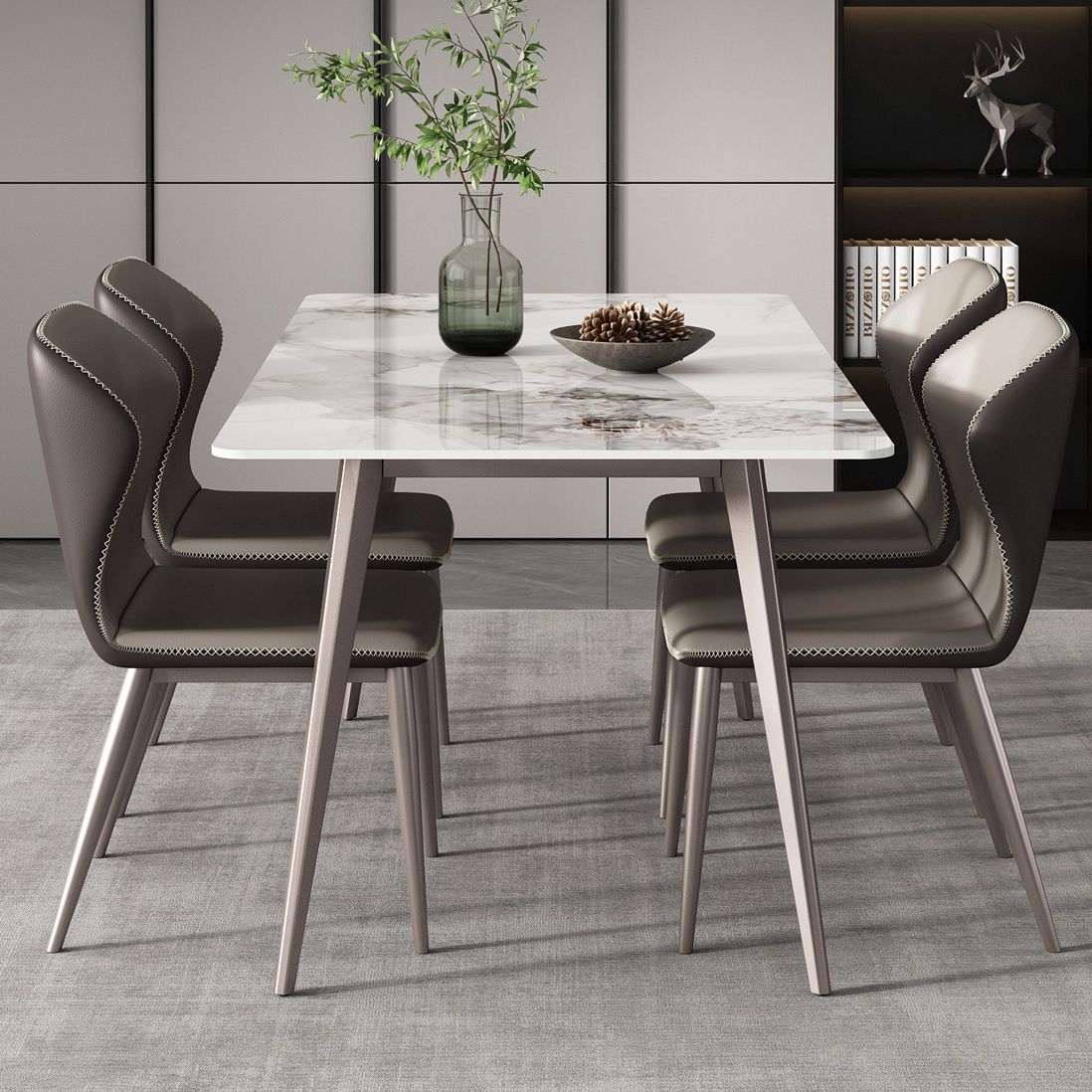 Sintered Stone Rectangle Dining Table Modern Kitchen Table for Dining Room