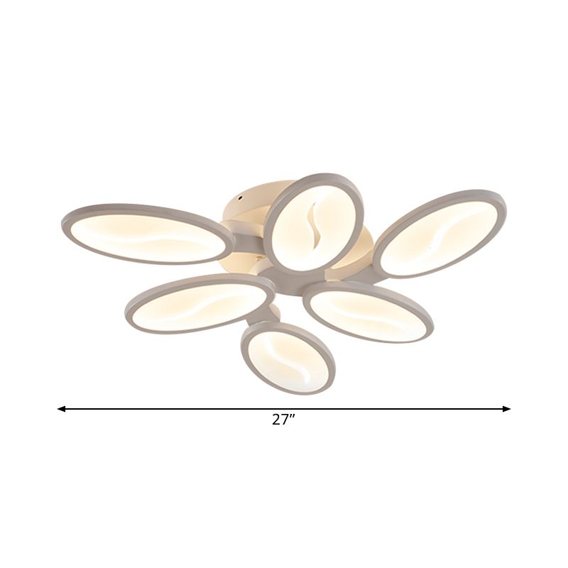 LETURE DE PLAFICATION OVAL acrylique LED moderne LED 3/6/9 LUMIÈRES LUMÉRIEUR MONTURE DANS