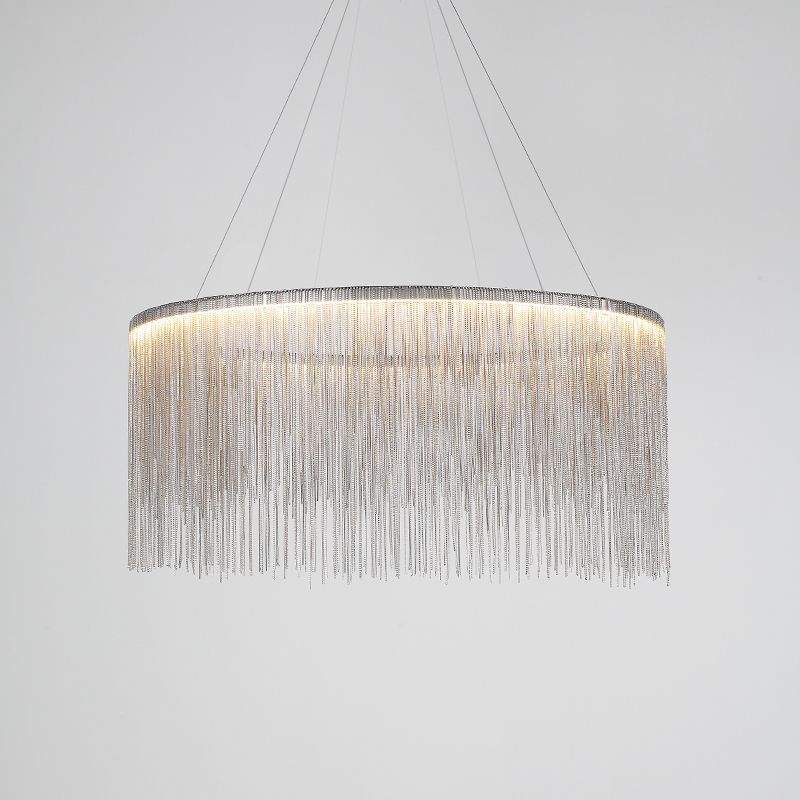 Kettenrand -LED Kronleuchter minimalistisches Metall Wohnzimmer Anhänger Beleuchtungsbestand