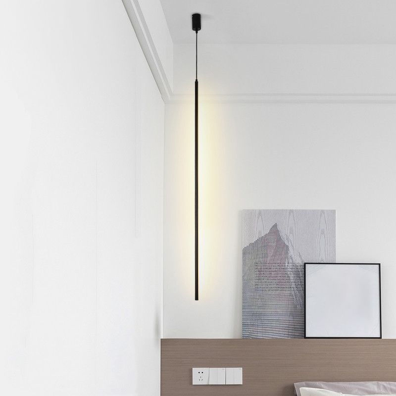 Acrilico Light Suspension LED Light Minimalist Black Pendant Fime -Set per letto