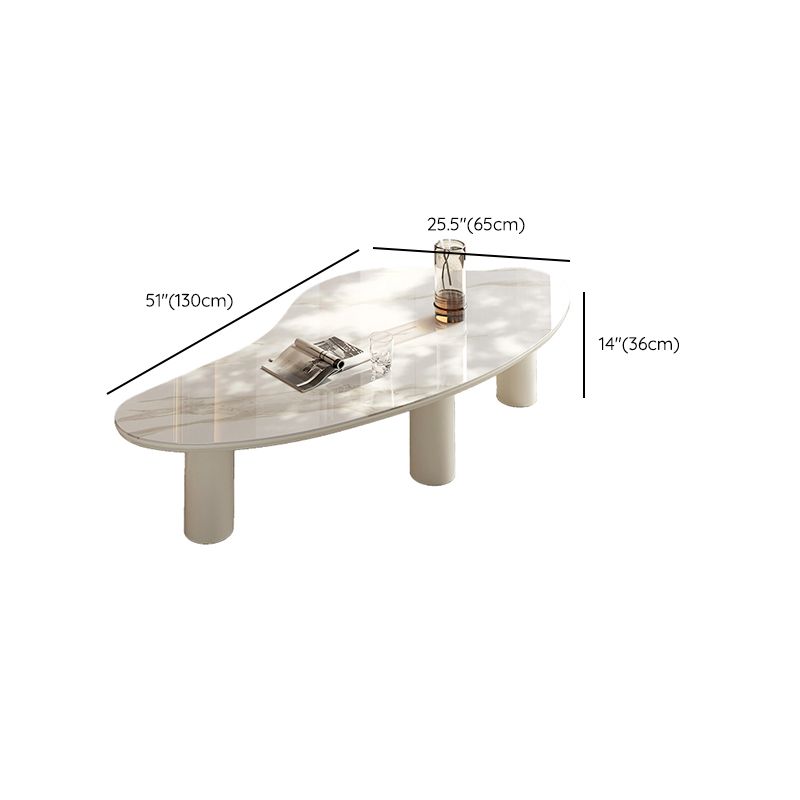 Marble White Single Coffee Table Modern Free-Form Coffee Table