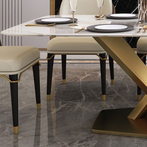 Glam Rectangle Table Set 1/2/5/6/7 Pieces Dining Set for Kitchen