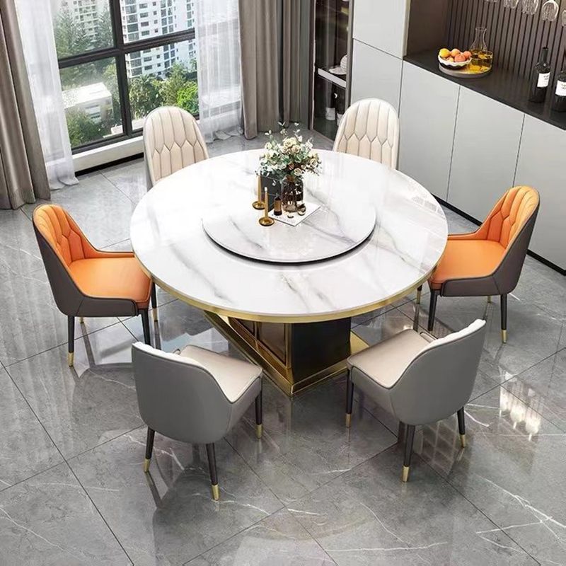 Sintered Stone Dining Table Convertible Pedestal Dining Table for Kitchen