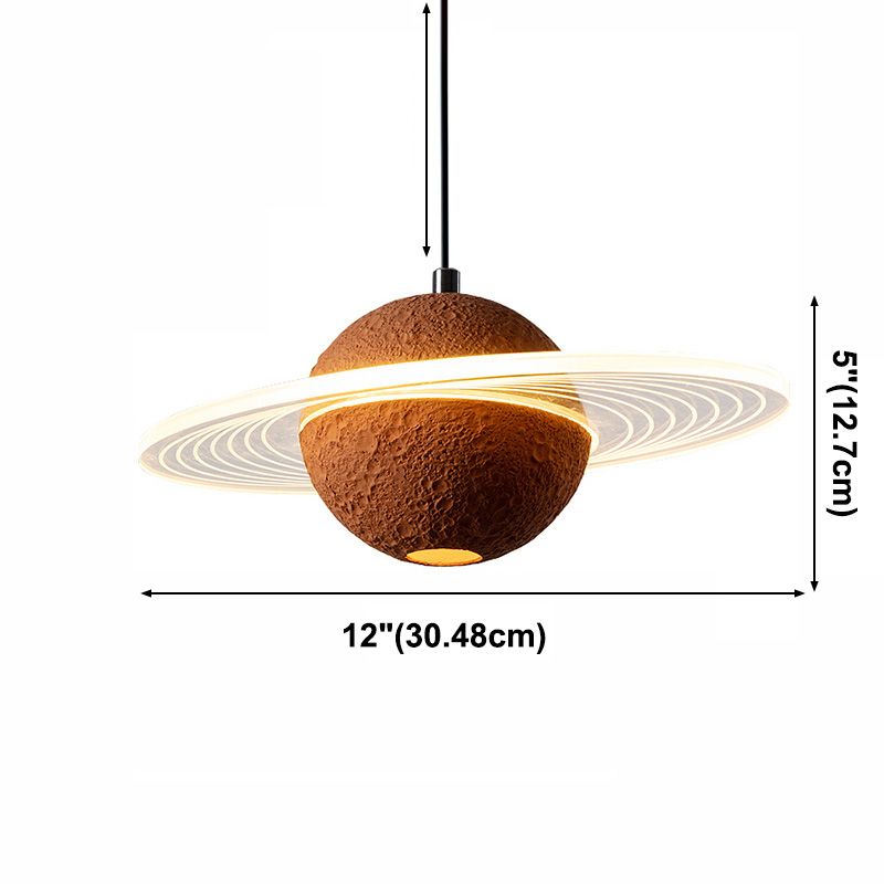 Contemporary Style Globe Hanging Lamp Stone Single Light Pendant Lamp for Bar