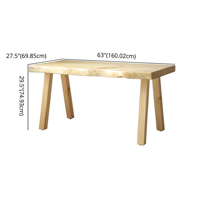 Contemporary Natural Standard Dining Set Solid Wood Kitchen Dining Set with 4 Legs Base