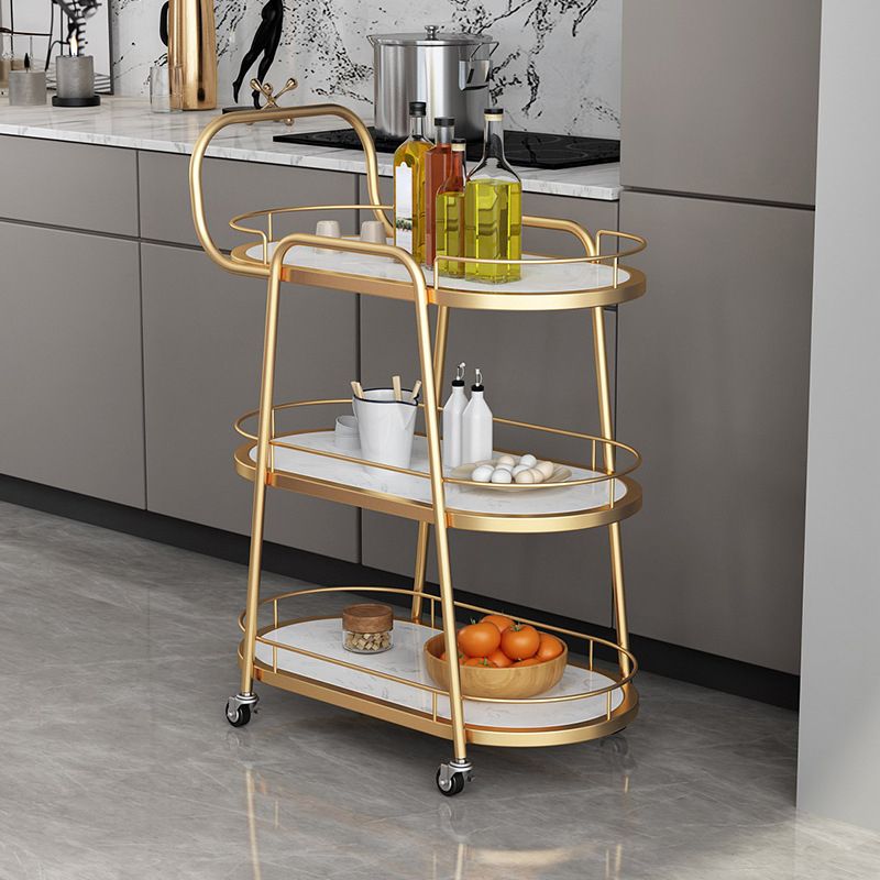 32.28" High Rolling Contemporary Style Prep Table Metal Prep Table