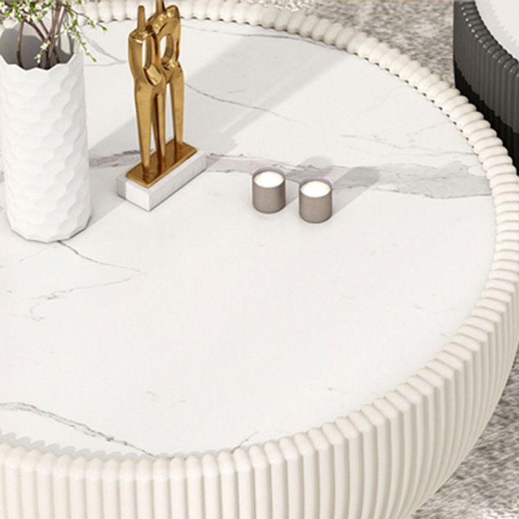 Modern Style Round Coffee Table Stone Top Coffee Cocktail Table