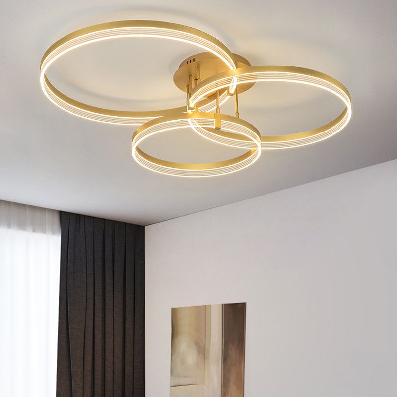 Geometric Flush Mount Light Fixture Modern Metal Flush Light in Gold