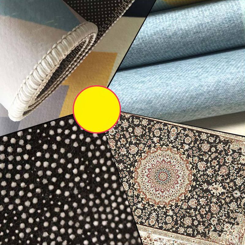 Nostalgia Indoor Rug Floral Print Mid-Century Rug Polyester Non-Slip Backing Carpet for Living Room