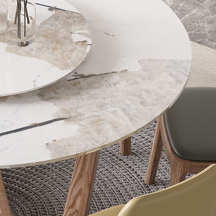 Round Dining Table Set 1/4/5/7 Pcs Solid Wood Frame Dining Table and Chairs