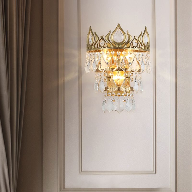 3 bulbes Crown Shape Glasce luminaire de la lampe murale à goutte à goutte en laiton contemporain