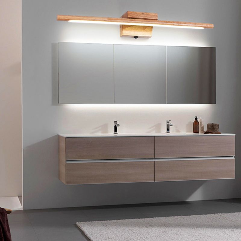 Dressing Table Decoration Vanity Wall Light Wooden LED Vanity Light Bar for Bathroom