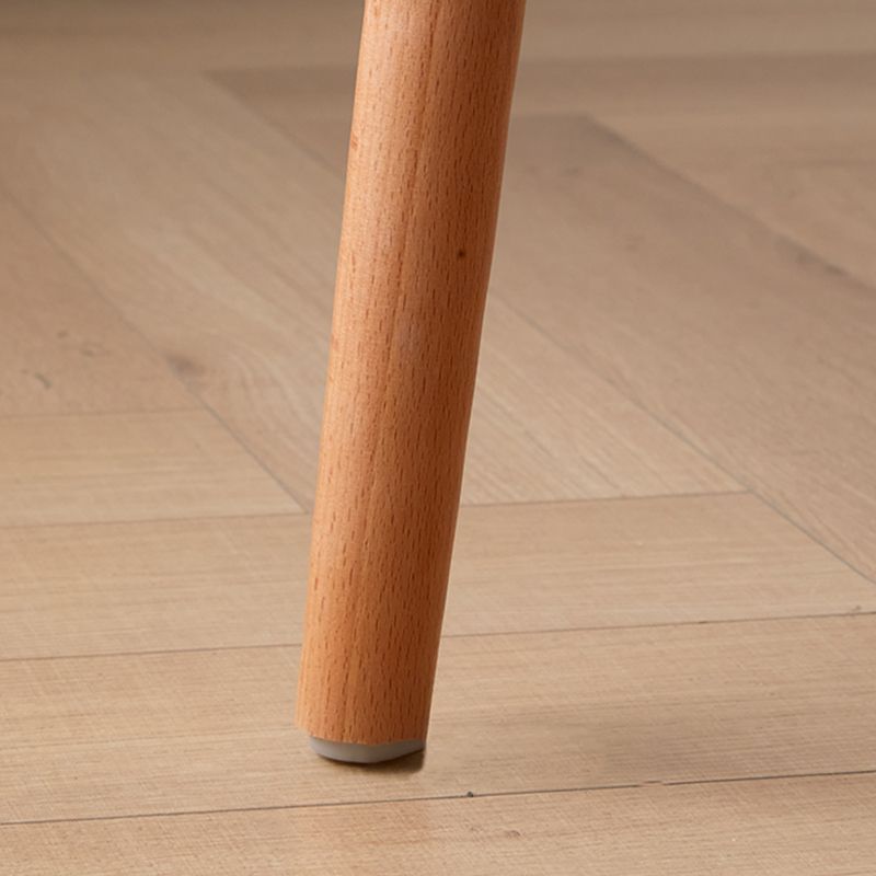 Modern Low Back Stool Plastic Footrest Bar Stool with Solid Wood Legs