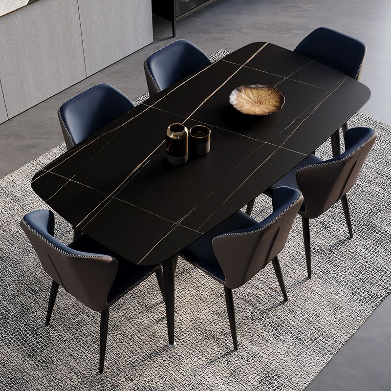 Chaise de salle à manger en métal de style contemporain, chaise latérale sans accoudoirs à oreilles pour cuisine