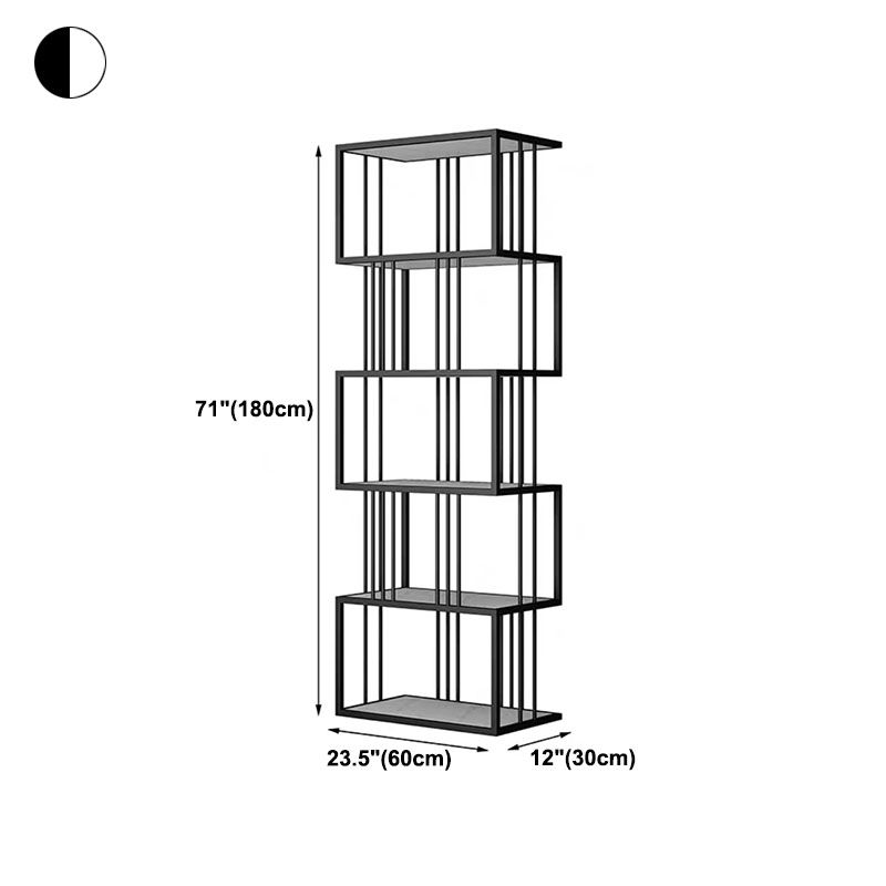Open Vertical Etagere Bookshelf Industrial Iron Frame Manufactured Wood Shelf Bookshelf