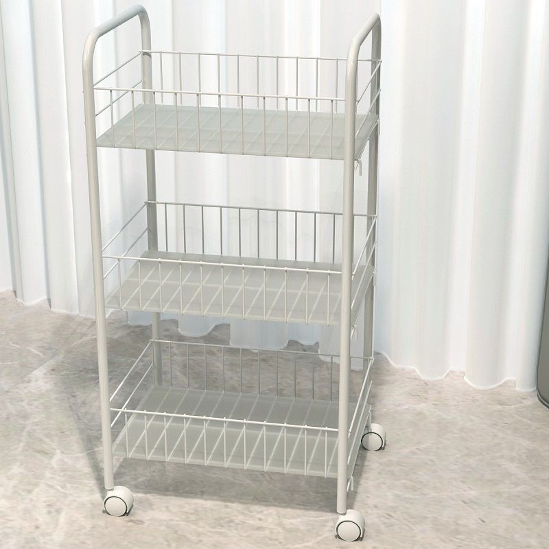 Buchhandelshandschel des zeitgenössischen Stils mit Casters White Book Regal für Lernraum