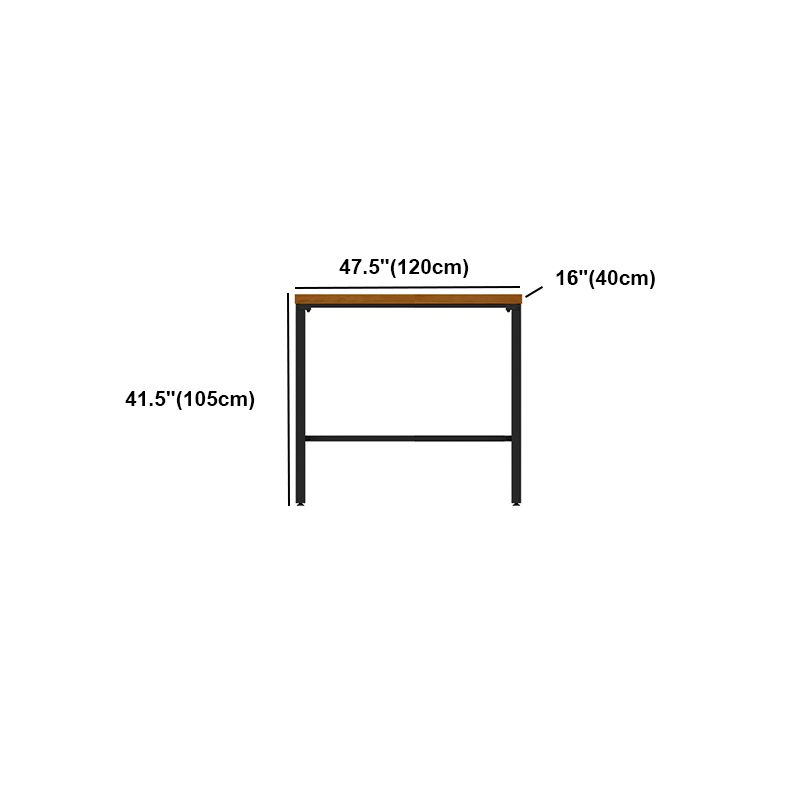 Brown Modern Style Bar Table Solid Wood and Iron Breakroom Bar Table