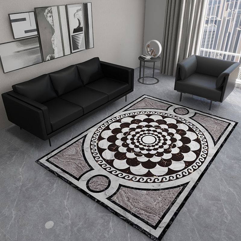 Tapis d'intérieur moderne de couleur unie, imprimé marbré en Polyester, facile d'entretien, pour la décoration de la maison
