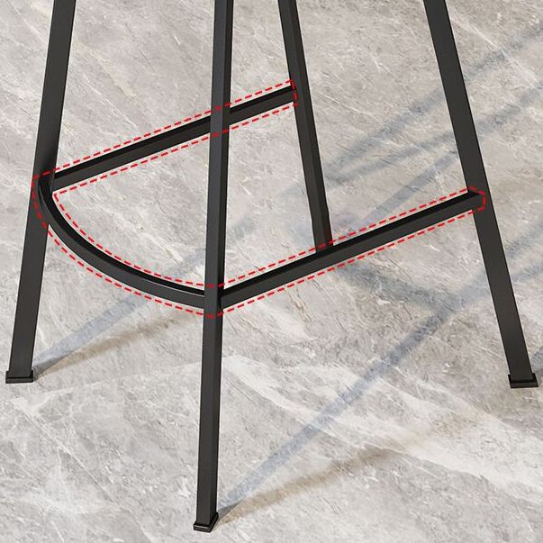 Modern Armless Footrest Bar Stools PU Leather Low Back Barstool