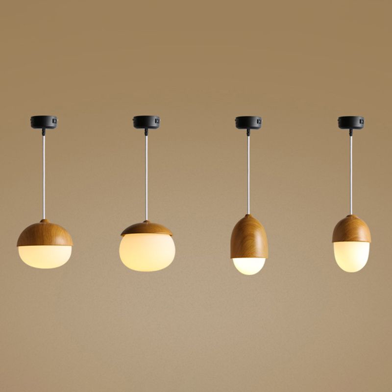 1 luces colgantes de forma especial ligera nueces creativas mini lámpara colgante en sombra de vidrio