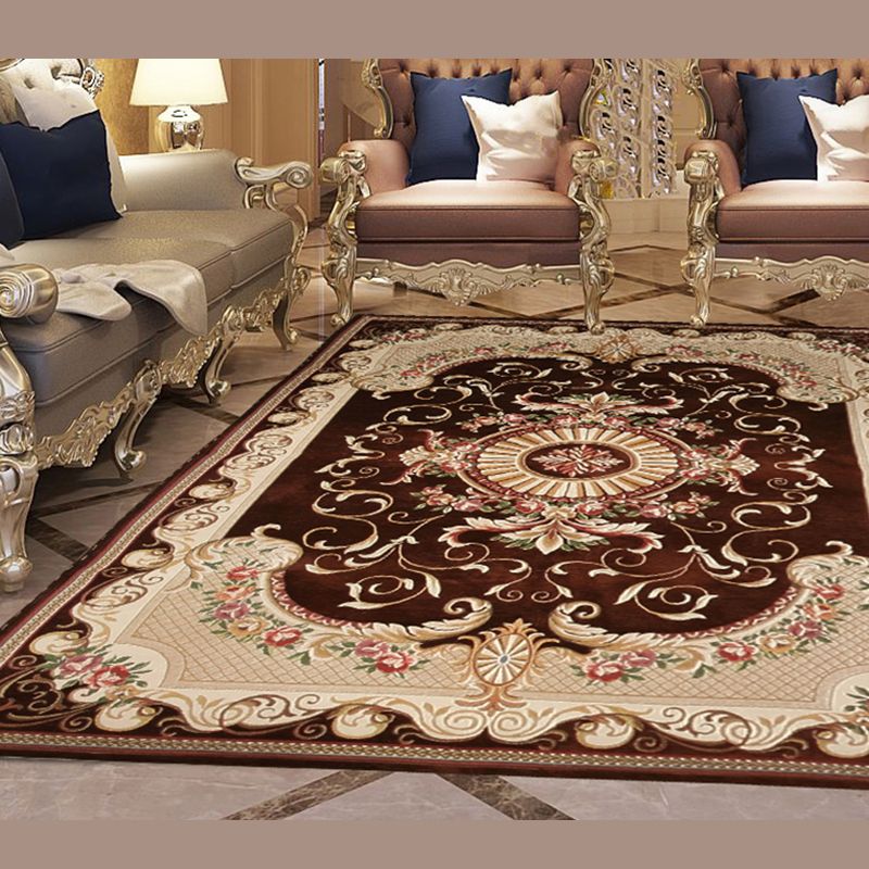 Tapis de luxe de couleur unie en polyester Circle concentrique Tapis en intérieur Tapis de soins faciles pour la chambre